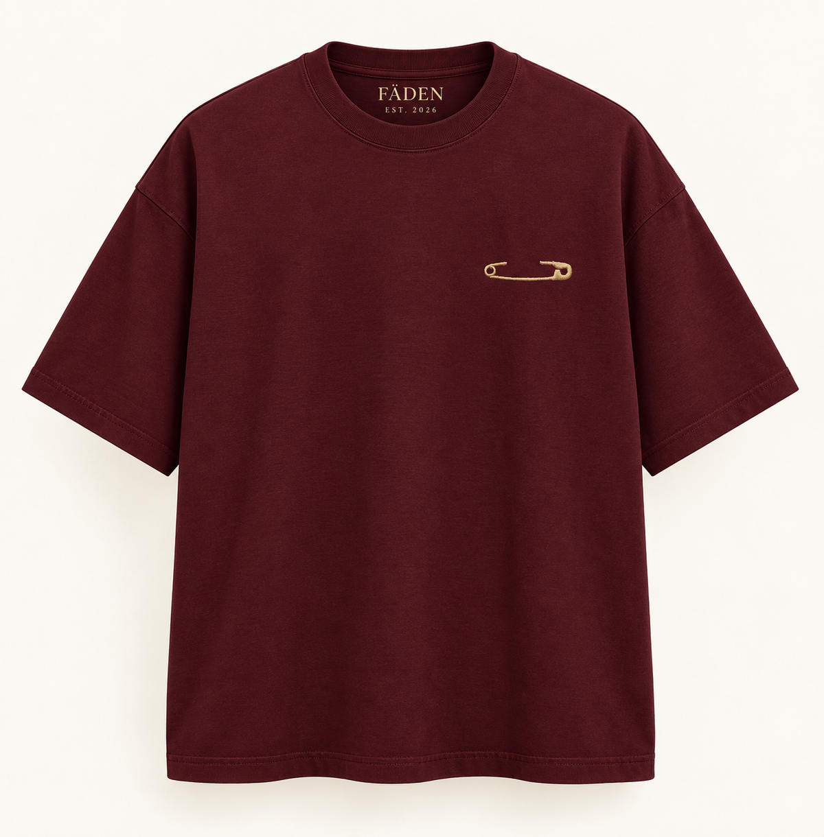 Safety Pin Oversized T-Shirt – Maroon