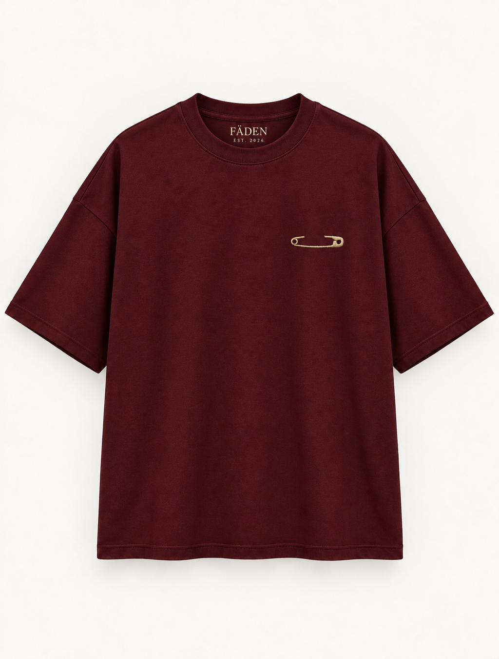 Safety Pin Oversized T-Shirt – Maroon