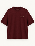 Safety Pin Oversized T-Shirt – Maroon