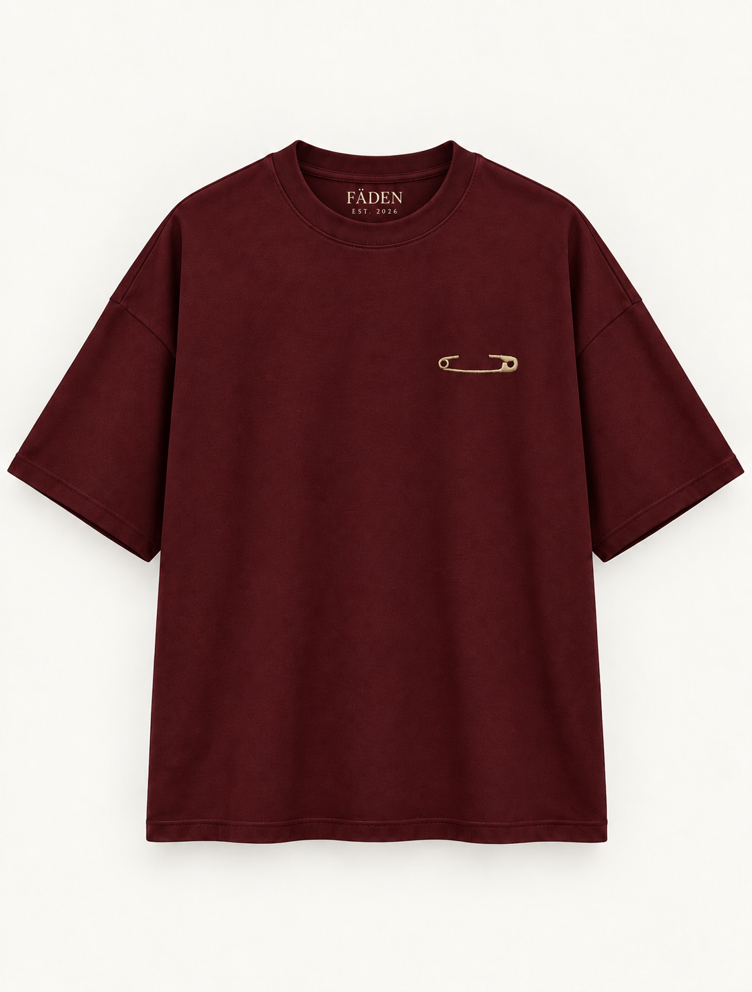 Safety Pin Oversized T-Shirt – Maroon
