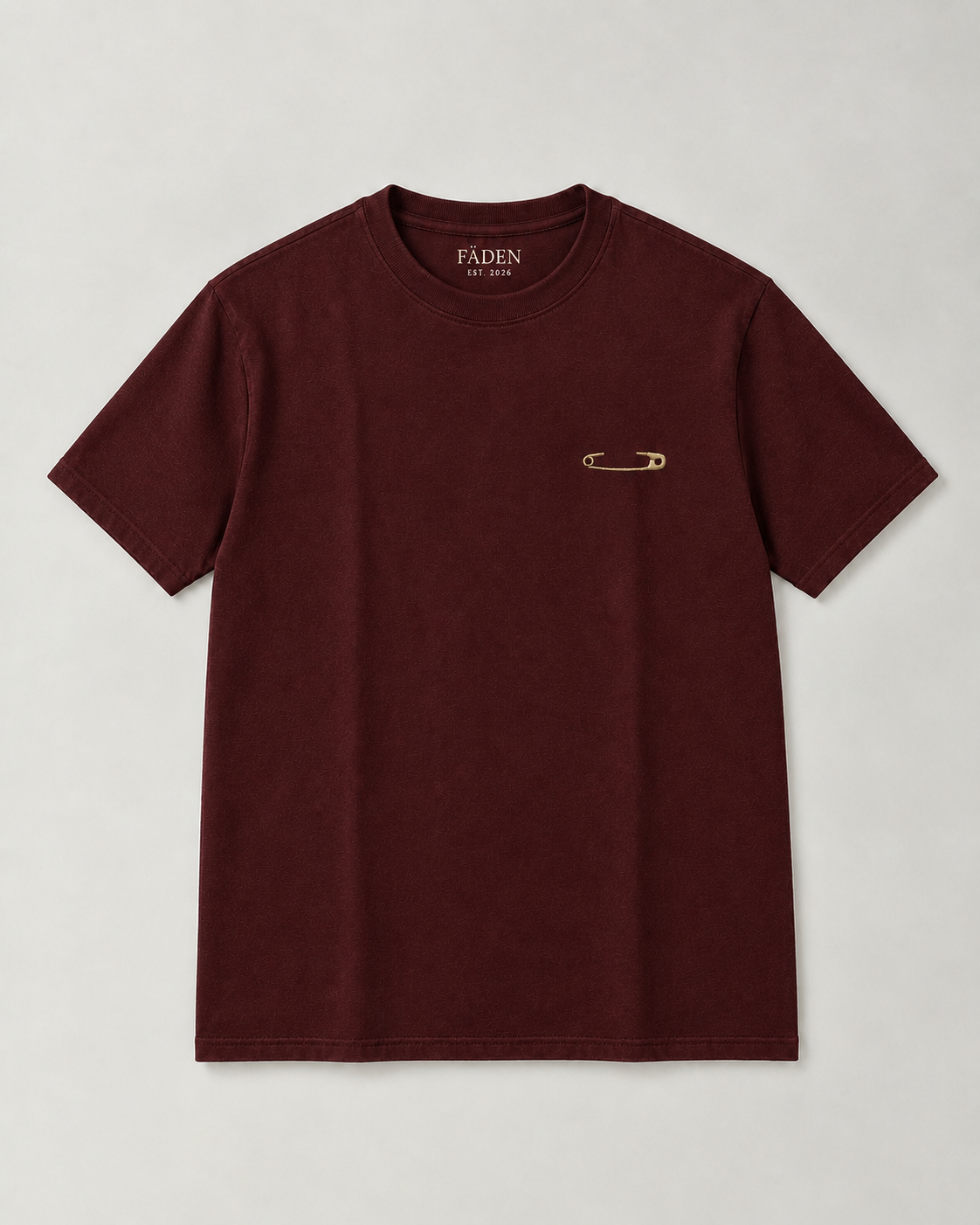 The Pin Burgundy Regular Fit T-Shirt | FÄDEN